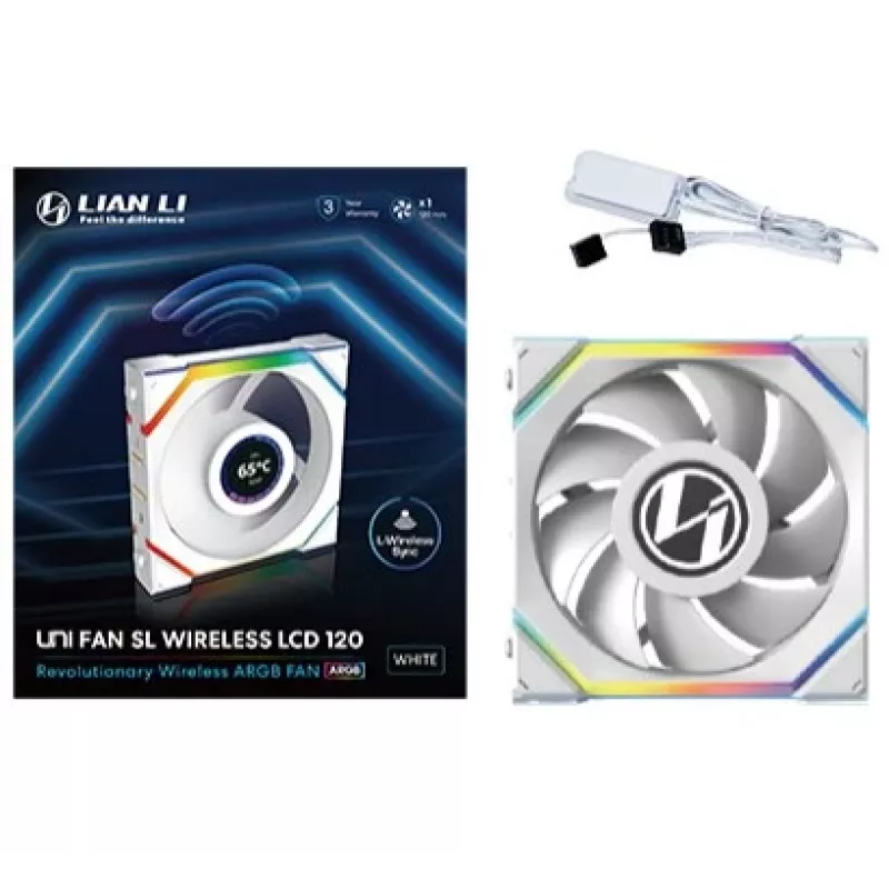 Ventilador Lian Li UNI FAN SL Wireless LCD 120 12 cm blanco 29.5 dB 50.08 cfm