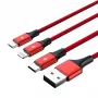Cable UNITEK C4049RD USB 1,2 m USB A USB C/Micro-USB B/Lightning rojo