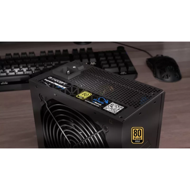 Fuente de alimentación ENDORFY Supremo FM6 850 W, ATX de 24 pines, totalmente modular, 80 PLUS Gold, ventilador de 120 mm, negro