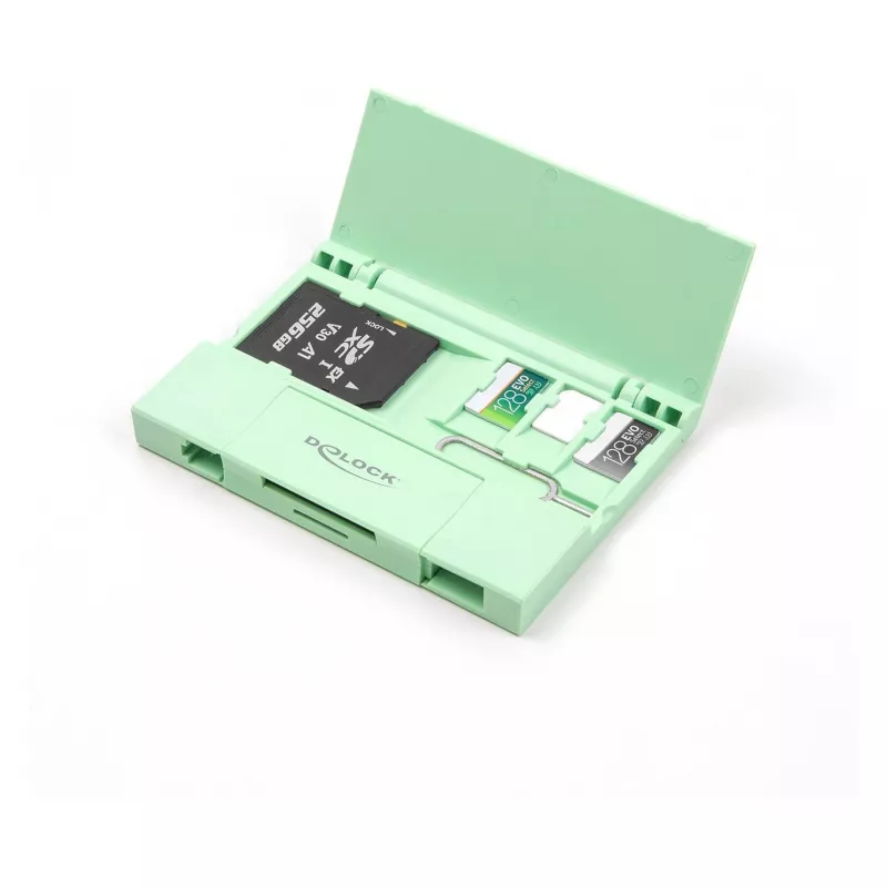 Lector de tarjetas DeLOCK 91015 USB 3.2 Gen 1 Type-A/Type-C menta