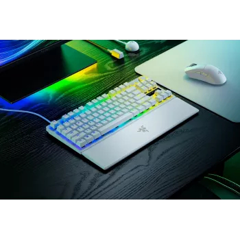 Razer Huntsman V3 Pro Tenkeyless 8KHz | Teclado gaming | Con cable | US | Blanco | Razer Analog Optical Switch Gen-2