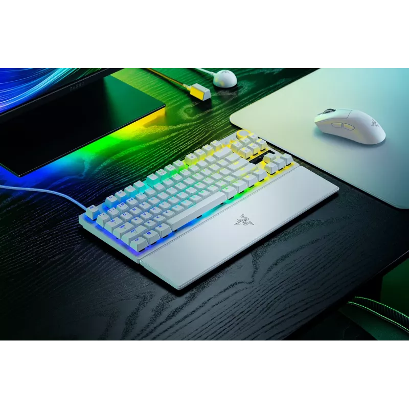 Razer Huntsman V3 Pro Tenkeyless 8KHz | Teclado gaming | Con cable | US | Blanco | Razer Analog Optical Switch Gen-2