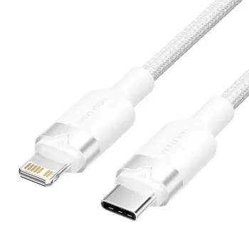 Cable Lightning Vention LALWH — 2 m, Lightning a USB-C, blanco