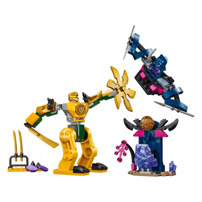 LEGO NINJAGO Mech de combate de Arin, figura de acción, juguete ninja para niños y niñas a partir de 4 años, set Dragons Rising con minifigura de Arin y mini-Kata