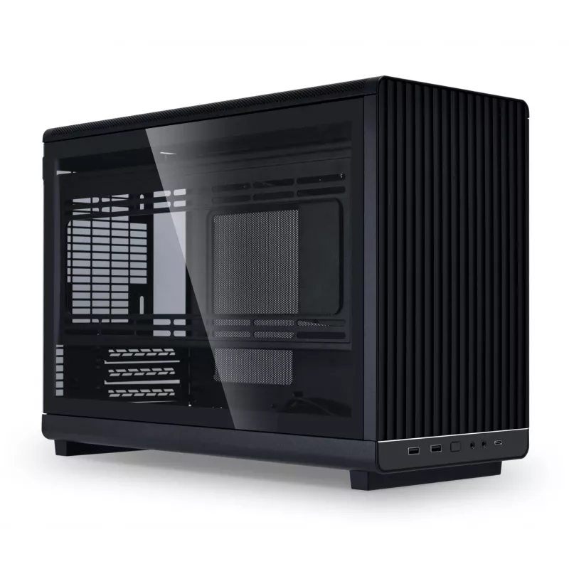 Panel lateral izquierdo de cristal templado para caja Lian Li A3-mATX – negro