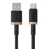Baseus Dura Cable de carga rápida USB Type A a tipo C 60 W 2 m Negro, Oro