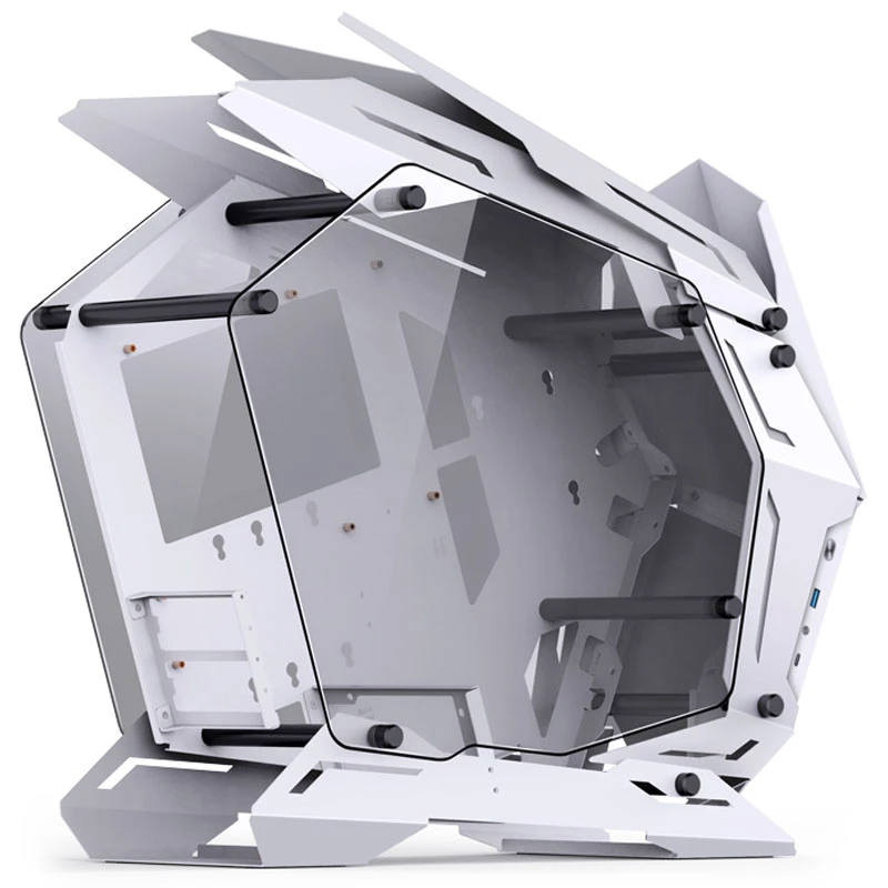 Torre mini Micro-ATX Jonsbo MOD3 Tempered Glass White, caja de PC con soporte Mini-ITX/Micro-ATX