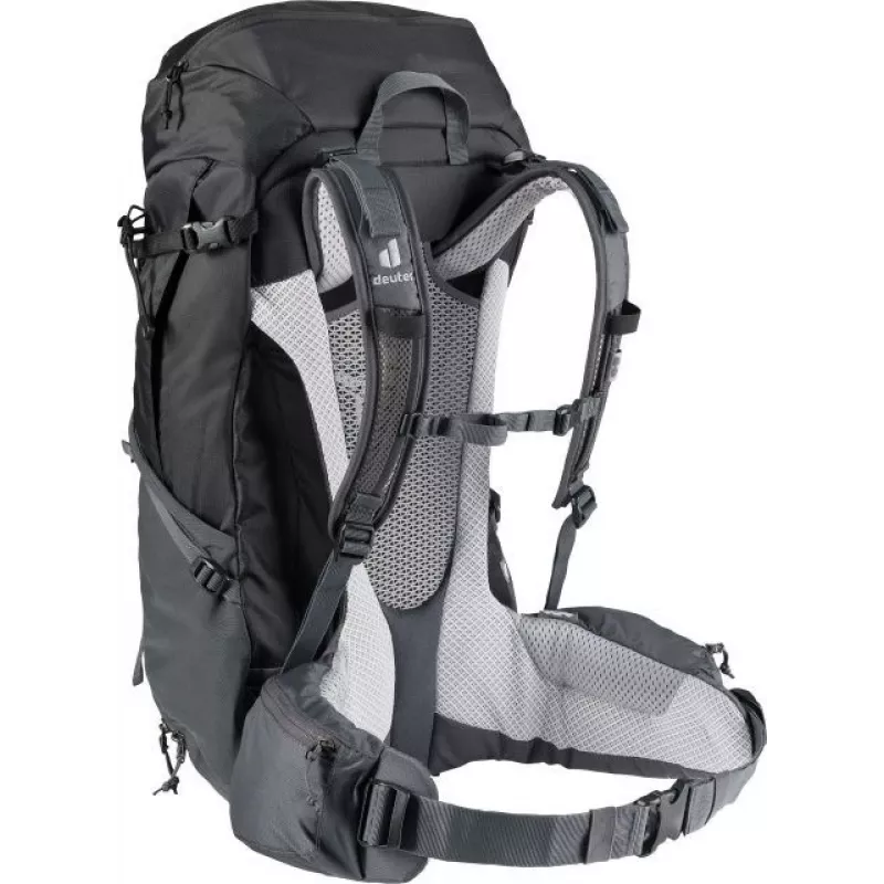 Mochila Deuter Futura Pro 38 L — mochila de senderismo y montañismo de 38 litros, espalda ventilada, cinturón lumbar, cinturón pectoral, negra