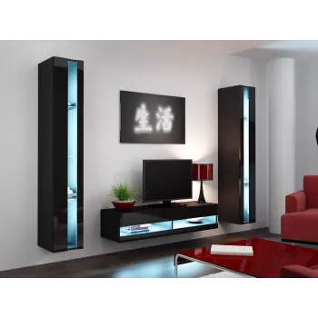 Estantería Cama VIGO NEW 180/40/30 negro/negro brillo