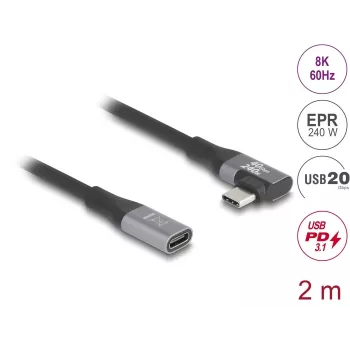 Cable USB DeLOCK 81148 2m USB-C negro 20 Gbit/s