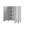Estantería Cama Meble ABETO 100,5 x 40 x 121,5 cm blanco/blanco brillante, armario de pared de suelo