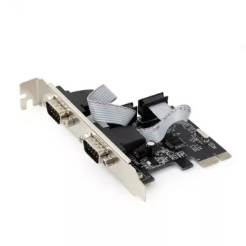 Tarjeta serie interna GEMBIRD SPC-22 PCIe RS-232 perfil bajo, WCH382, 16000 Kbit/s, 67×120×20 mm, negra