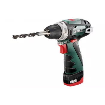 Taladro con empuñadura de pistola Metabo PowerMaxx BS Basic 1400 RPM, negro, verde