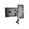 Tripp Eaton Tripp Lite Series brazo de monitor de doble pantalla con abrazadera de mesa y pasacables - regulable en altura, para monitores de 17 a 27 pulgadas - kit de montaje - para 2 pantallas LCD - acero - negro - Sc