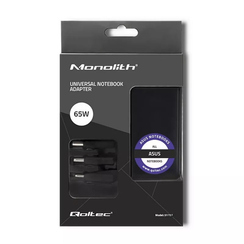 Fuente de alimentación/adaptador Qoltec 51757 interior 65 W negro