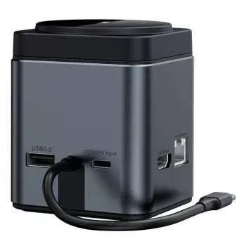 Estación de acoplamiento BlitzWolf BW-TH17 9 en 1 con cargador de 15W — USB-C, HDMI, puertos PD