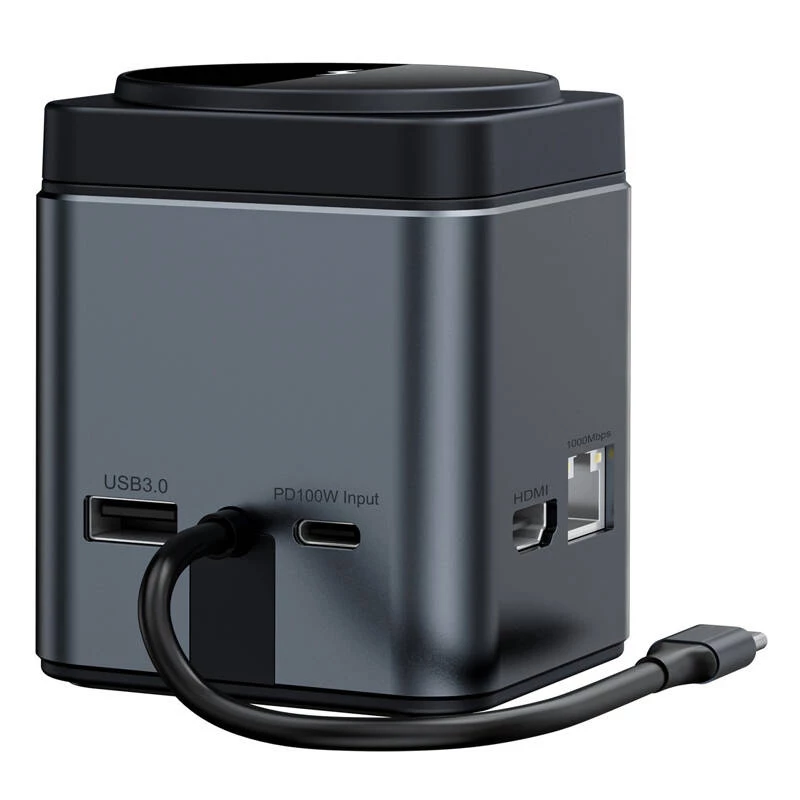 Estación de acoplamiento BlitzWolf BW-TH17 9 en 1 con cargador de 15W — USB-C, HDMI, puertos PD