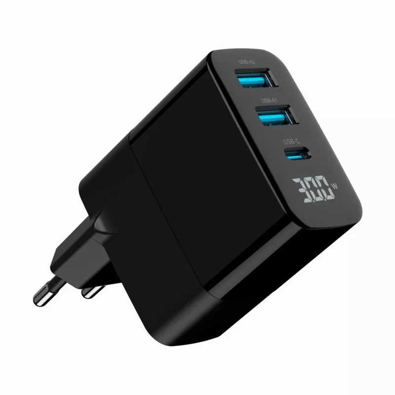 Cargador Gembird TA-UC-PDQC30LCD-BK-02 para dispositivos móviles universal negro AC carga rápida interior