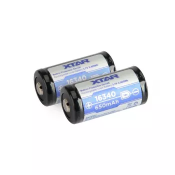 Batería Li-Ion XTAR 16340 (R-CR123) 3,7 V 650 mAh, protegida