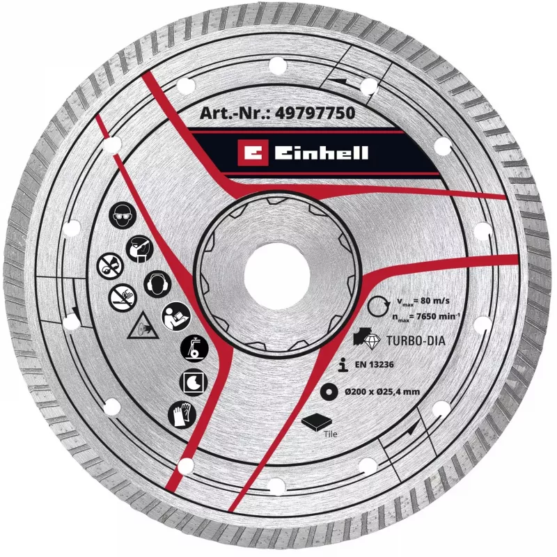 KWB disco de corte diamantado turbo Ø 200 x 25,4 x 2,6 mm