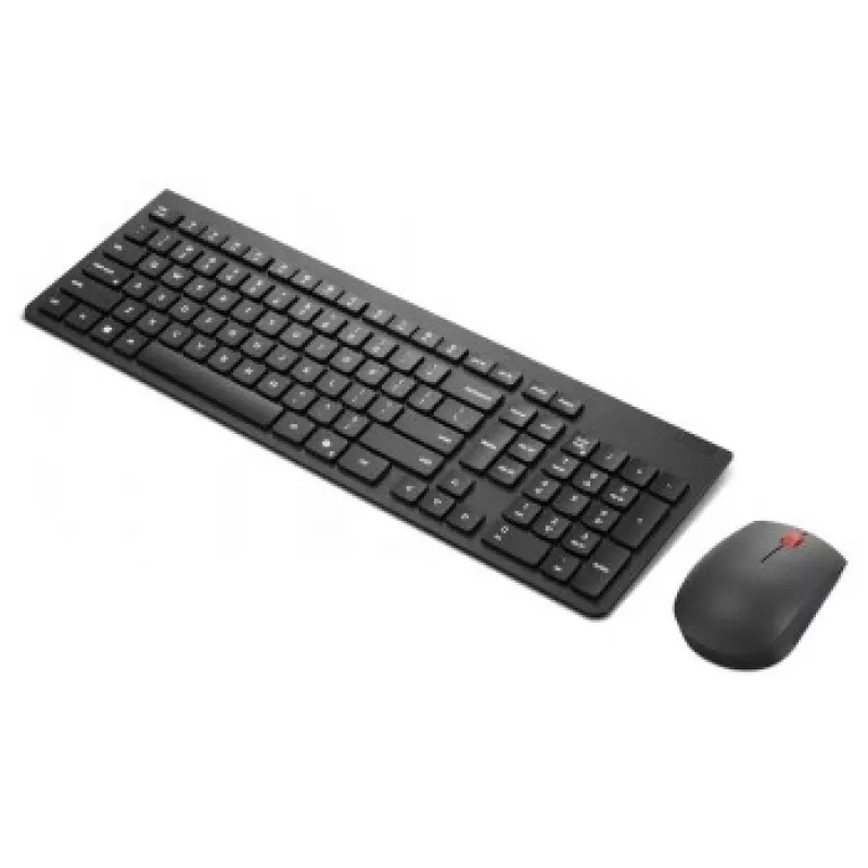 Conjunto de teclado y ratón inalámbricos Lenovo Essential Wireless Combo Gen2 — negro, diseño compacto, conexión inalámbrica