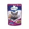 PREVITAL Cat Food Mix 4 Flavors comida húmeda para gatos adultos esterilizados, pollo, ternera, salmón, aves, 96 x 100 g (9,6 kg)