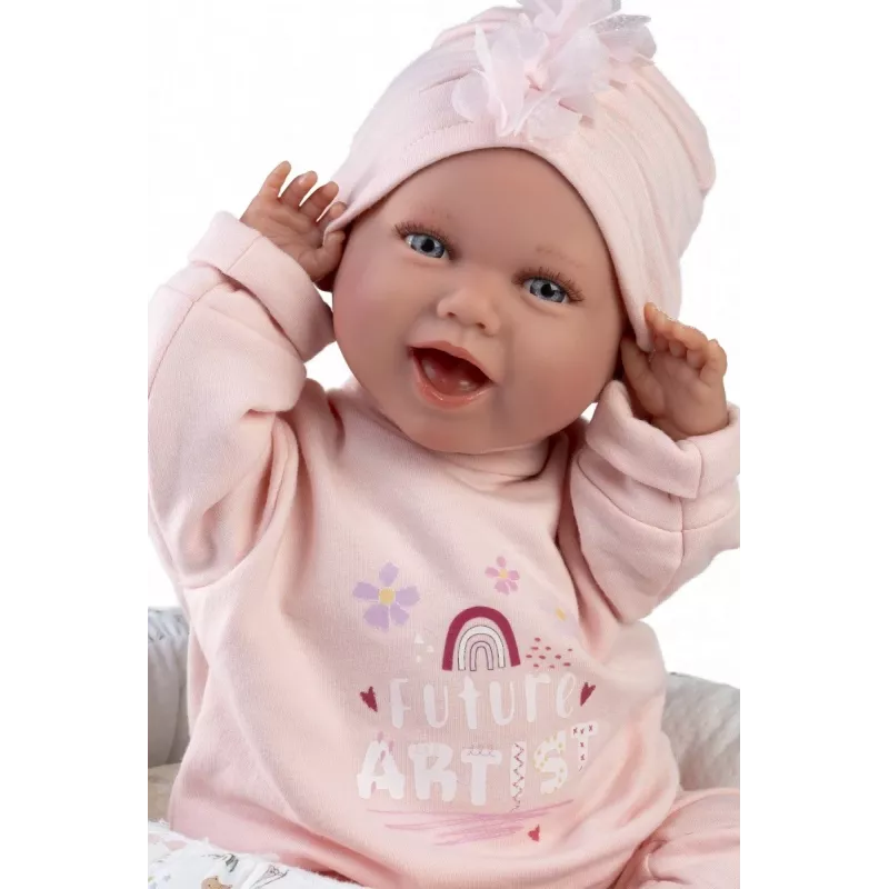 Muñeca bebé Llorens Mimi Baby 42 cm — cara realista, ríe, cuerpo blando