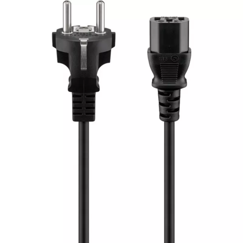 Cable IEC Goobay 5 m negro conector macho tipo F IEC C13 H05VV-F3G