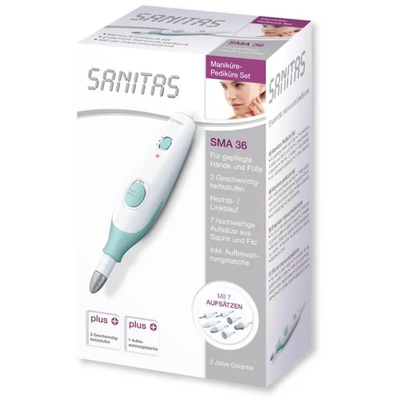 Set de manicura/pedicura SMA 36, cuidado de uñas blanco/verde claro