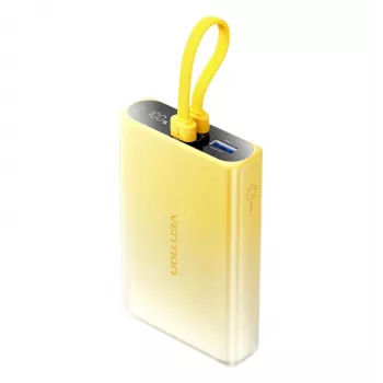 Batería externa Vention 10000mAh con indicador LED, USB-C + Lightning + USB-A, 22,5 W (amarillo)
