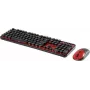Set de teclado y ratón Renkforce RF-DS-RETRO QWERTZ negro rojo – combo con cable con distribución QWERTZ