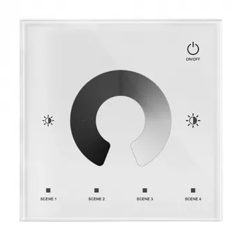 Controlador LED de pared T1 12-48VDC, 2 canales, 1 color, RF