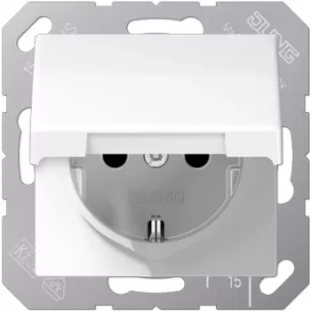 JUNG AS 1520 KIKL WW toma SCHUKO con tapa abatible, 16 A 250 V, blanco alpino