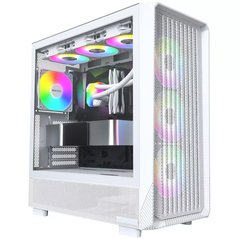 Caja de PC Montech X5 Midi Tower Blanco ATX 3 ventiladores de 140 mm