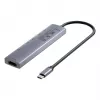Hub USB-C Unitek H1124AGY01 con 100W PD, HDMI 2.0, 2x USB‑A, 2x USB‑C, lector de tarjetas SD/microSD — aluminio