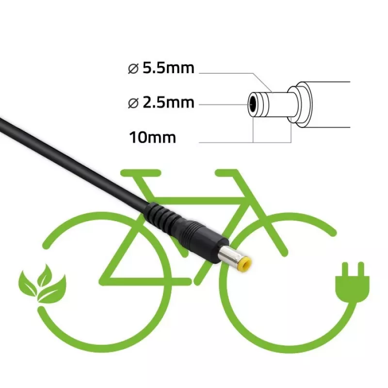 Cargador Qoltec 50761 para baterías de e-bike 36V | 42V | 2A | 5,5*2,5