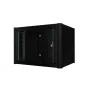 Rack de pared LOGON RWM06U45BL 6U negro con cerradura de llave y gestión de cables