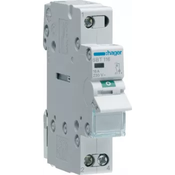 Interruptor eléctrico Hager SBT116 1P, 440 V, 50–60 Hz, gris, 17,5 mm