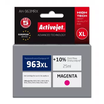 Activejet AH-963MRX tinta (sustituto de HP 963XL 3JA28AE; Premium; 1760 páginas; 25 ml, magenta)