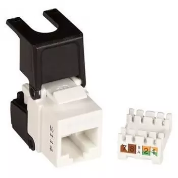 Jack de conexión Ethernet Cat6 sin apantallar Lanview LVN128143 — soporte de módulo Keystone RJ45