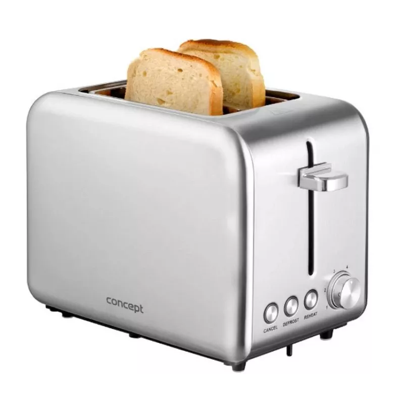 Tostadora Concept Solution TE2050 – 2 rebanadas, 950 W, acero inoxidable, 280×160 mm