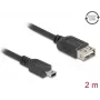 Cable USB DeLOCK USB 2.0 2 m Mini-USB B USB A negro 81525