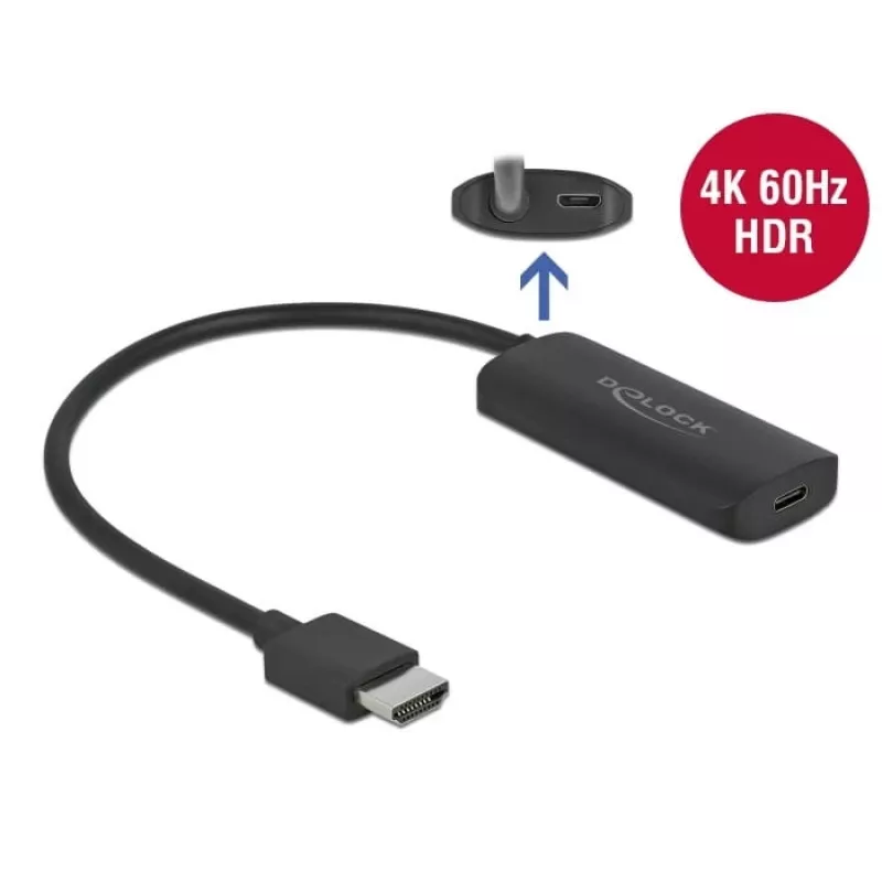 Adaptador HDMI-A conector macho a conector hembra USB Type-C DeLOCK 63251