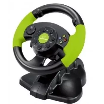 Esperanza EG104 High Octane volante con pedales, PC/PS3/Xbox 360, negro/verde