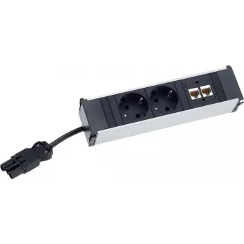 Alargador de corriente Bachmann 333.500 2m 6 tomas AC para interior blanco