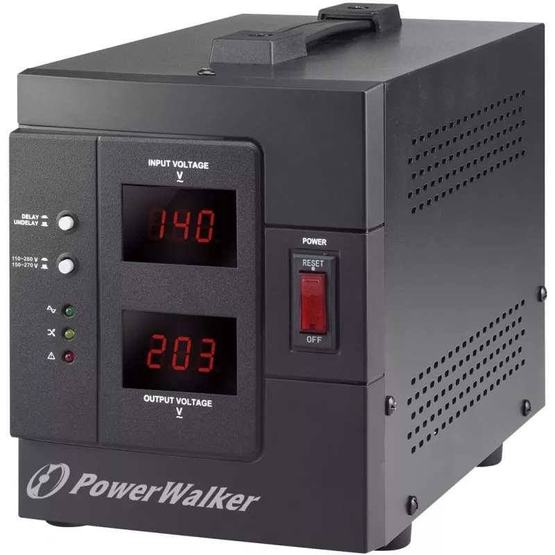 PowerWalker AVR 2000 SIV FR regulador de tensión 2 salidas AC 110 - 280 V negro
