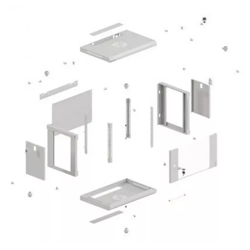 Armario de montaje en rack LANBERG WF03-5306-10S 19 pulgadas 6U gris con puerta de cristal