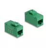Delock 90640 Módulo Keystone RJ45 hembra a RJ45 hembra, Cat.6A UTP, verde