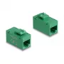 Delock 90640 Módulo Keystone RJ45 hembra a RJ45 hembra, Cat.6A UTP, verde