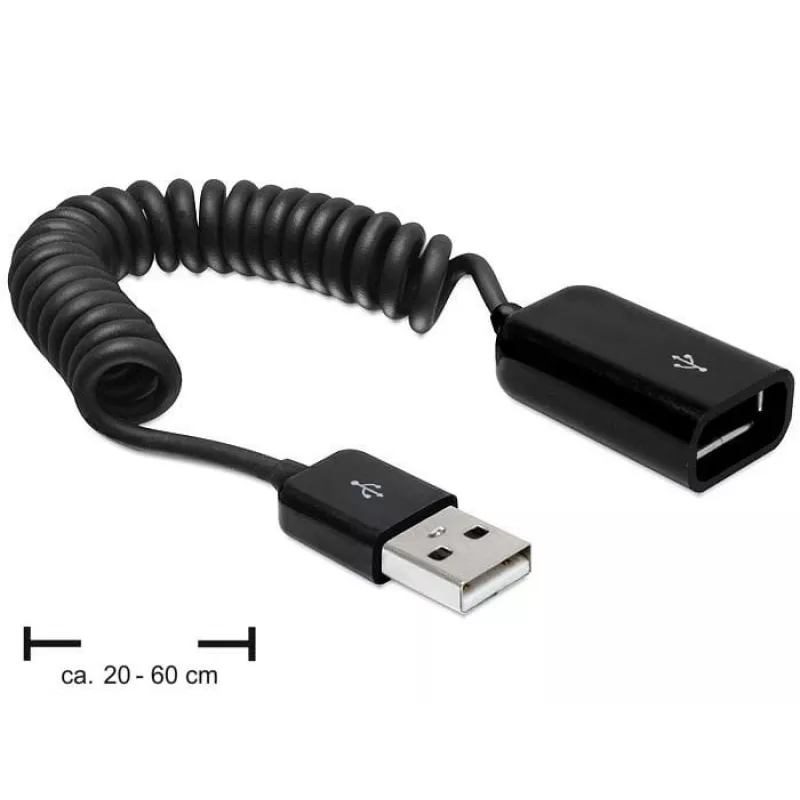 Cable USB DeLOCK 83163 0,6 m USB 2.0 A a A negro